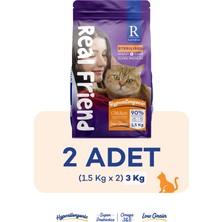Real Friend 1,5 kg x 2 Kısır Yetişkin Kedi Maması Tavuklu 3 kg