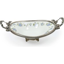 Vitale Gala Porselen Ayaklı Oval Meyvelik 33*18*11 cm