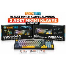 Bronzturq MK1141-10 Rgb Antı-Ghostıng 3n1 (Wired + 2.4g + Bluetooth)  10'lu Paket+2 Hediye Mekanik Klavye