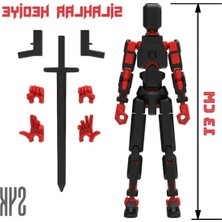 Rafta Hareketli Aksiyon Figürü, Robot 13 Dummy Siyah Kırmızı