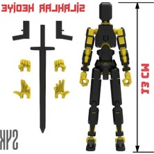 Rafta Siyah ve Sarı Renkli Robot Aksiyon Figürü, Tüm Eklemleri Hareketli