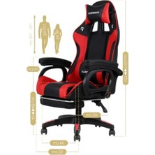 Rafta Masajlı Oyuncu Koltuğu, Dinlendirici Tasarım, Kırmızı