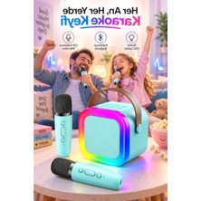 Rafta Mavi LED Işıklı Mini Karaoke Hoparlör ile Eğlenceli Müzik Deneyimi