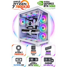 Apphirex Prestige X78 Ryzen 7 7800X3D / Msı B650M-B / RTX5060 8GB / 16GB Ddr5 6000MHZ / 1tb M.2 SSD / 240MM Sıvı Soğutma Beyaz Masaüstü Oyuncu Bilgisayarı