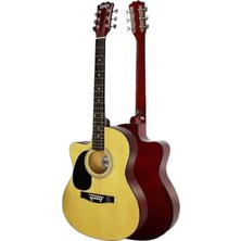 Rafta Kaliteli Kesik Kasa Akustik Gitar Seti, 40 Inç ve 4/4 Boyut