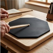 Rafta 24 cm Ahşap Tabanlı Sekizgen Bateri Çalışma Pedi ile Pratik Antrenman