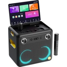 Rafta Akıllı Karaoke Sistemi, 64GB Karaoke Tablet ve Iki Kablosuz Mikrofon ile Eğlence