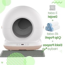 Rafta 75 Lt Kapasiteli Akıllı Otomatik Kedi Tuvaleti, Uzaktan Kontrol