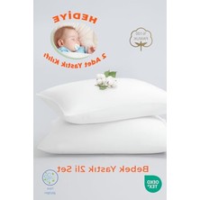 Rafta Bebek Yastığı 2’li Set, 35X45 cm %100 Pamuk, 2 Adet Kılıf Hediye