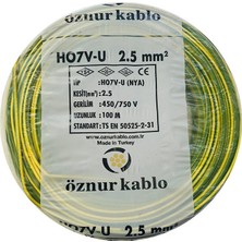 Öznur 2,5 Mm Nya Kablo - 100 Metre Sarı Yeşil