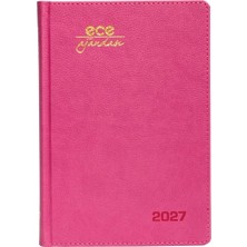 Ece Ajandası Kemer 2027 Koyu Pembe - Günlük Çizgili Sert Kapak 14X20
