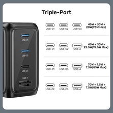 Unitek Unıtek Rexo 100W 4 Portlu Akıllı Ekranlı Gan Sarj Cihazı (P1132ABK01-EU)