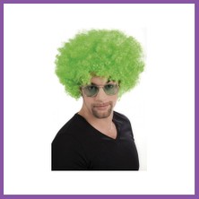 Bezos Yeşil Renk Kıvırcık Afro Bonus Peruk Bzoshb