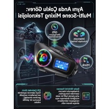 Rafta Motosiklet Kask Için Bluetooth Kulaklık Seti, LCD Ekranlı