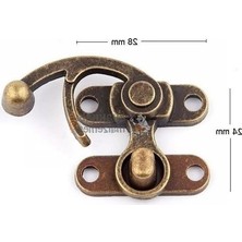 Rafta 24X28MM Döküm Çanta ve Kutu Kilidi, 2 Adet Antik Kahve