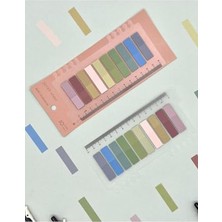 Rafta Şeffaf 10 Renkli Cetvelli Morandi Renkler Indeks Sticker Seti