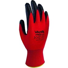 Rafta Polyester Örme Nitril Eldiven, Çift Renkli ve No 10 Boyutunda