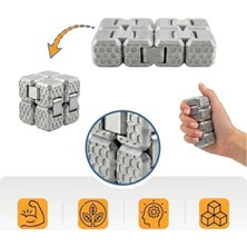 Rafta Fidget Cube Stres Küpü - ( Silver ) - 6 Fonksiyonlu Odaklanma ve Zihin Egzersizi