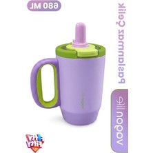 Rafta 680 ml Tek Kapak Çift Kullanım Pipetli Rahat Içim Kulplu Paslanmaz Çelik Termos Mug FFVGN1113-680ML Mor