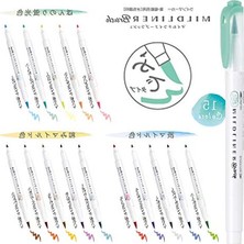 Rafta Zebra Mildliner Fırça Uçlu Kalem Seti, Renkli ve Kullanışlı