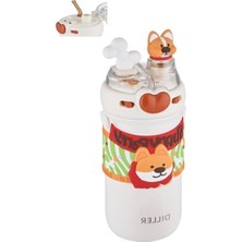 Rafta 520 ml Tek Kapaklı Çelik Termos, Boyun Askılı ve Pipetli