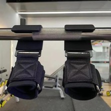 Rafta Valkyrie 2 Adet Ağırlık Kaldırma Kancası Tutma Yardımcısı Bar Fitness Bilekliği Lifting Hooks Straps Siyah