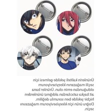 Rafta 37MM 4 Adet Blue Lock Anime Buton Rozet