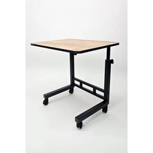 Rafta Yükseklik Ayarlı Mdf Laptop Çalışma Masası, Oval Kenar