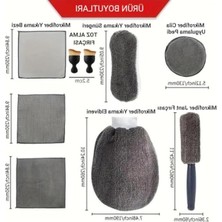 Rafta 11 Parça Oto Yıkama Seti, Mikrofiber Bez ve Fırça Seti