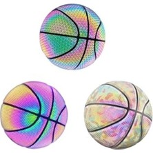 Rafta Renkli Holografik Basketbol Topu, Dayanıklı ve Eğlenceli