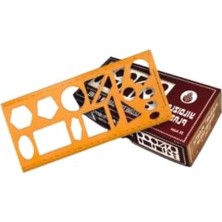 Rafta 25 cm Boyutunda Geometrik Şablon Cetvel, Hassas Ölçümler Için