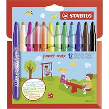 Rafta Stabılo Power Max - Keçe Uçlu Boya Kalemi - 12'li Paket - Çeşitli Renkler