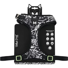 Str Store Urban Style Siyah/beyaz Easy Fit Köpek Göğüs Tasması (L)