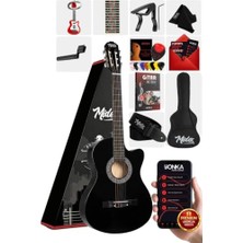 Rafta Midex CG-395BK Siyah Klasik Gitar 4/4, Kesik Kasa, Sap Ayarlı, Full Set