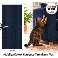 Rafta Yapışkanlı Kedi Tırmalama Halısı 100X30 Cm, Mobilya Koruyucu Tırmalama Pedi, Koltuk ve Mobilya Yüzeyleri Için Kolay Montajlı Kedi Tırmalama Matı (Lacivert)