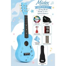 Rafta Midex CG-230BL Çocuk Klasik Gitar Seti 3-8 Yaş 23 Inç 58 cm Mavi Çocuk Gitarı Seti
