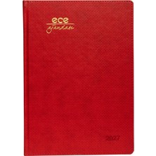 Ece Ajandası Çeşme 2027 Kırmızı - Haftalık 110 Gr. Ithal Ivory Kağıt Sert Kapak 19,5X28