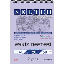 Str Store Zigana A5 Spiralli Eskiz Defteri, 50 Yaprak, 120 gr