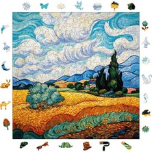 Rafta Ahşap Puzzle Yetişkin - Van Gogh Selvili Buğday Tarlası Reprodüksiyon - 353 Parça, 29 x 29 cm - Yapıştırıcı Folyo Dahil - Benzersiz Şekilli Parçalar & Özel Figürler - S1-37