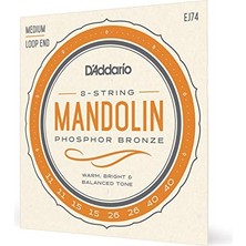 Rafta Mandolin Telleri, Fosfor Bronz, EJ74, Orta Kalınlık 11-40, 8 Tel Seti, 1’li Paket