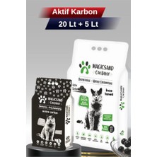 Rafta Aktif Karbonlu Kedi Kumu, 20 Lt + 5 Lt, Ince Tane