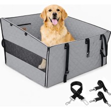 Rafta Haegs Büyük ve Orta Köpekler Için Araba Köpek Hamağı, Evcil Hayvan Araç Içi Hamağı, Köpek Taşıma Çantası, Su Geçirmez Kumaş, Katlanabilir Evcil Hayvan Araba Koltuğu - Gri