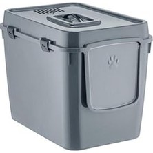 Rafta Handor Kapalı Kedi Tuvaleti Xxl 57X39X43 - Gri