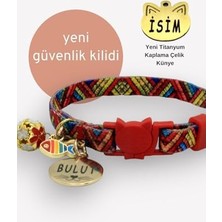 Rafta Caramelos Güvenlik Kilitli Kedi Tasması, Isimli Kedi Tasması, Kedi Isimlik, Kedi Künyesi, Safety Click Desen 21-Standart