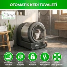 Rafta Pets Akıllı Kedi Tuvaleti Otomatik Kedi Tuvalet 60L – Geniş Iç Hacim, Koku Giderici Özellik (Beyaz)