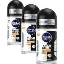 Rafta Nıvea Men Erkek Roll On Deodorant Black&white Invisible Güçlü Etki 50 Ml,72 Saat Anti-Perspirant Koruma (3 Paketi)