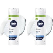 Rafta Nıvea Men Erkek Hassas Tıraş Jeli 200 Ml,tahrişe ve Yanmaya Karşı Koruma,alkolsüz Formül,hassas Ciltlere Özel (2 Paketi)