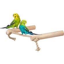 Rafta Ağaç Ipli Kuş Tüneği Jüt Halatlı Tünek 2 Li Set Boy 15 cm Çap 20 mm