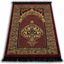Rafta Seccade Namazlık - Tafta Kumaş, Saçaklı, Ince ve Hafif, 65X112 cm (Bordo)
