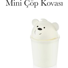 Rafta Çöp Kutusu Masa Üstü Mini Ayıcık Figürlü Çöp Kovası Bpa Içermez Mons